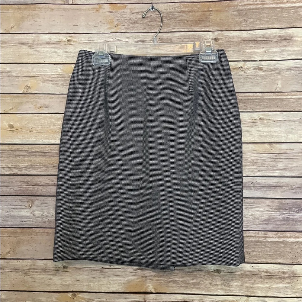 DARA LAMB Haute De Gamme Black White Wool Pencil Skirt Size 4